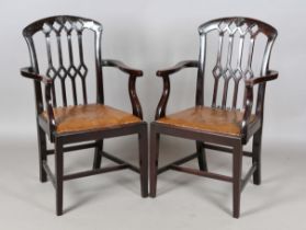 A set of eight early 20th century mahogany dining chairs, comprising two carvers, height 100cm,