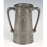 A Liberty & Co 'Tudric' pewter two-handled vase, model number '010', designed by David Veasey,