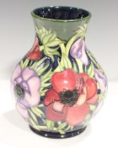 A Moorcroft Anemone Tribute pattern vase, dated 2003, designed by Emma Bossons, impressed and