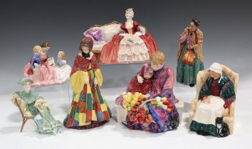 Seven Royal Doulton figures, comprising The Parson's Daughter, HN564, Ascot, HN2356, Belle O' The