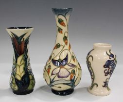 Three Moorcroft vases, comprising Sweet Thief, circa 2000, numbered '266', height 16.5cm, Lamia,