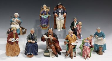 Ten Royal Doulton figures, comprising Taking Things Easy, HN2677, Teatime, HN2255, When I Was Young,