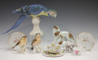 A mixed group of Continental pottery and porcelain, late 19th and 20th century, including a Royal