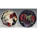 Two Moorcroft plates, comprising Designers' Medley, circa 2007, width 24.3cm, and Anemone,