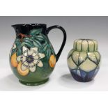 A Moorcroft Passion Flower pattern jug, circa 1997, designed by Rachel Bishop, height 14.5cm, and