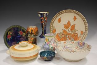 A mixed group of mostly Art Deco and Art Deco style British ceramics, early to mid-20th century,