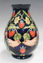 A Moorcroft Strawberry Thief vase, circa 1996, designed by Rachel Bishop, impressed and painted