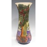 A Moorcroft Furzey Hill pattern vase, circa 1997, designed by Rachel Bishop, impressed and painted