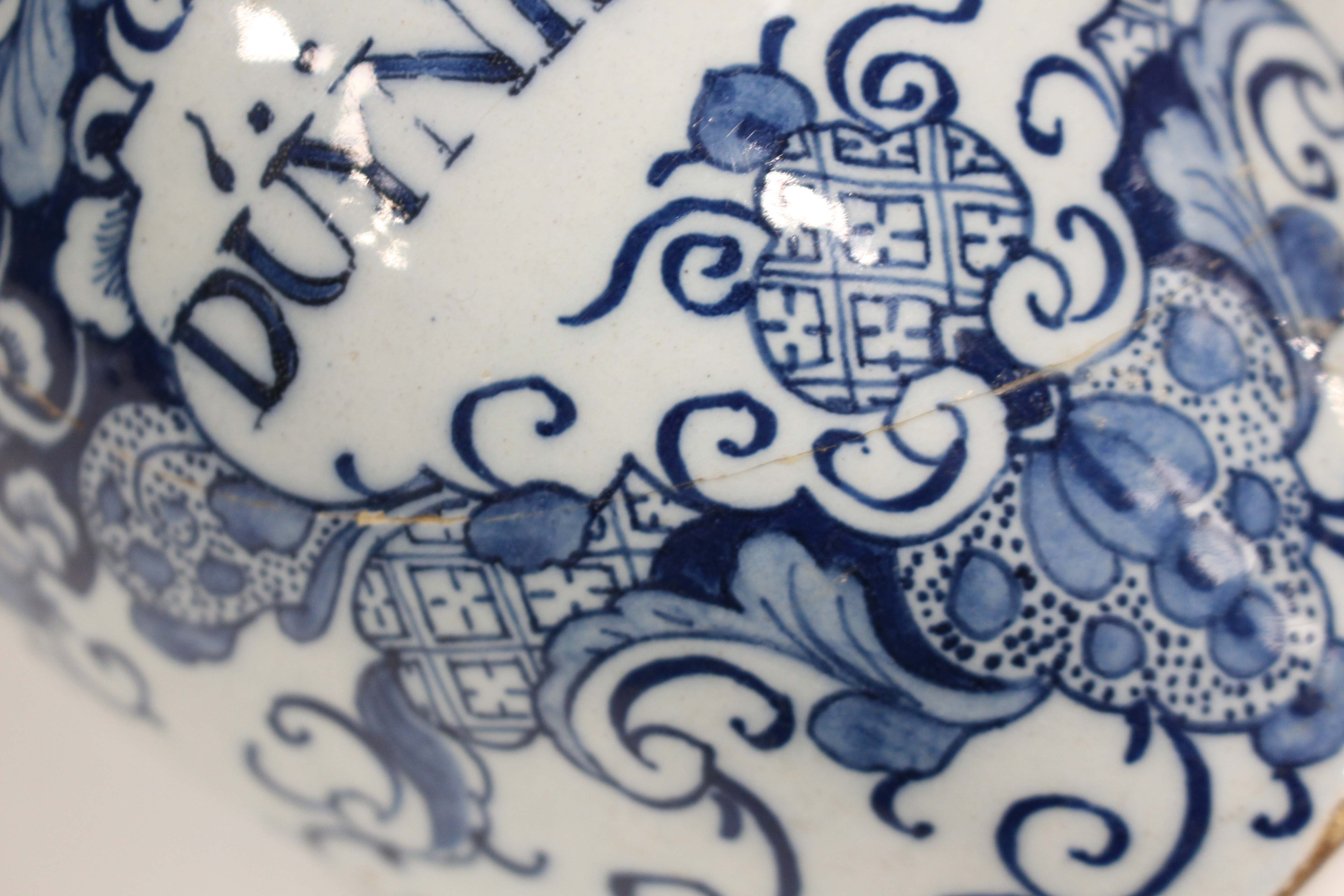 A Dutch Delft blue and white tobacco jar, mid 18th century, by Pieter van den Briel, of high- - Image 3 of 10