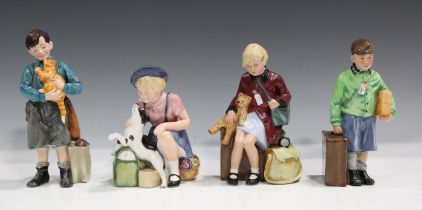 Four limited edition Royal Doulton figures, comprising The Boy Evacuee, HN3202, No. 91 of 9500,