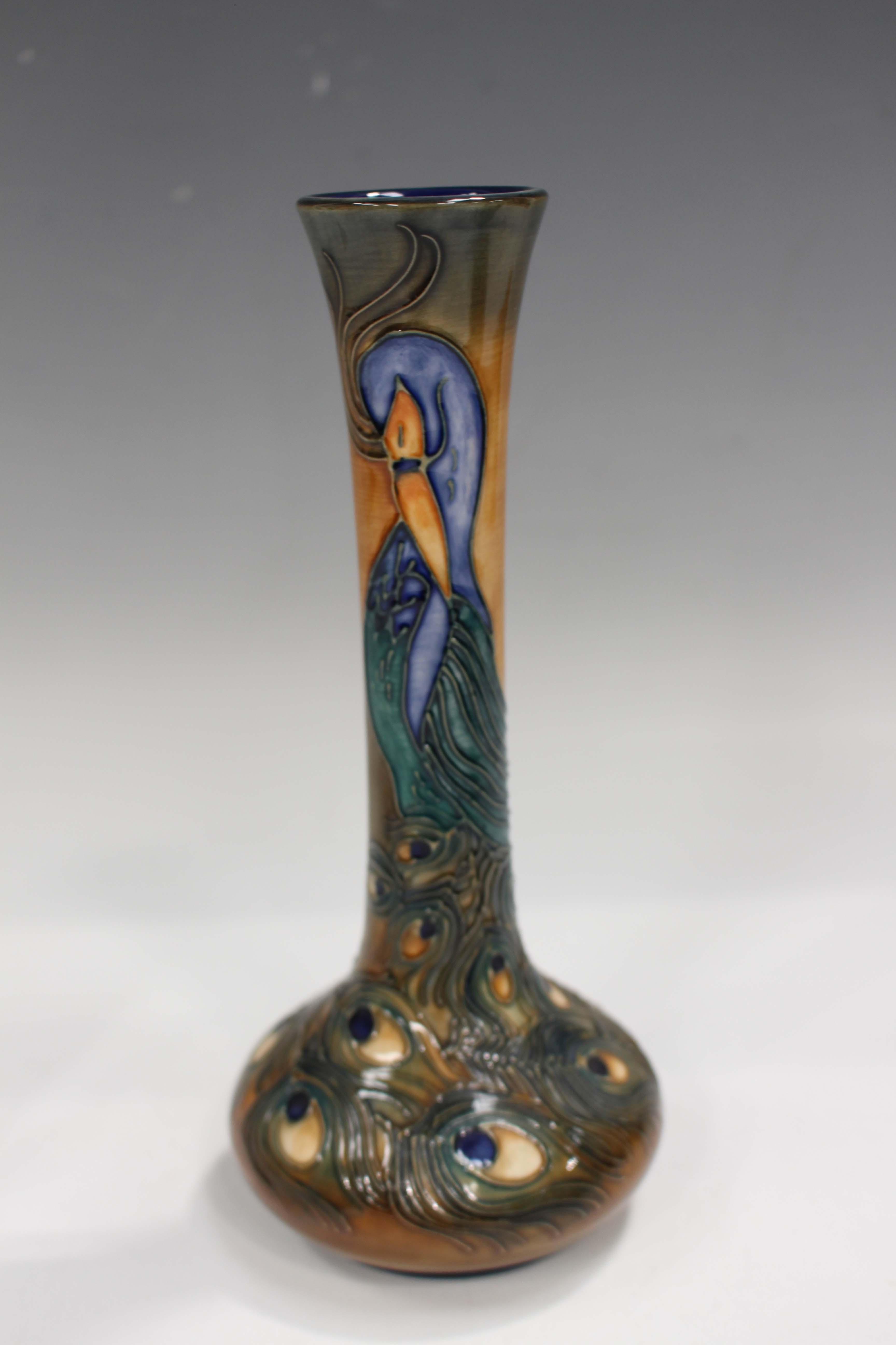 A Moorcroft Phoenix pattern vase, circa 1997, designed by Rachel Bishop, impressed and painted marks - Image 3 of 3