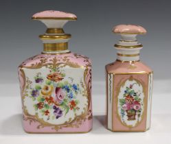 Two French porcelain scent or perfume bottles and stoppers, late 19th/early 20th century, both