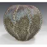 A large Des Pots studio pottery vase in the form of a sea urchin, contemporary, black printed mark
