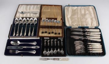A Victorian silver Lily pattern christening knife, fork and spoon set, London 1862 by Chawner &