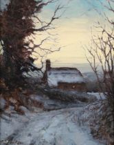 John Foulger - 'Brinkwells, Elgar's Cottage, Fittleworth', oil on board, signed recto, titled and