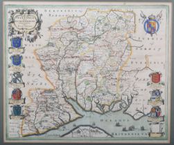Joan Blaeu - 'Hantonia sive Southantonensis comitatus vulgo Hant-shire' (Map of Hampshire), 17th