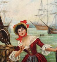 E.E. Nightingall, after Maynard Brown - Coming on Deck, late 19th/early 20th century oil on