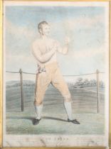 George Hunt, after John Jackson - 'Tom Cribb, Champion of England', aquatint with hand-colouring,