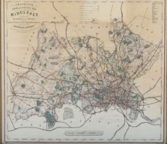 Gall & Inglis (publisher) - 'Crutchley's Road and Railway Map of the County of Middlesex', 19th