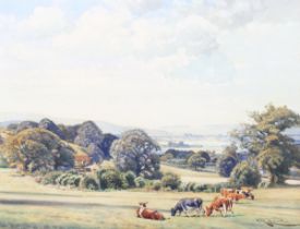Frank Corbyn Price - 'Waning Summer' (Sussex Scene), watercolour, signed recto, artist's label