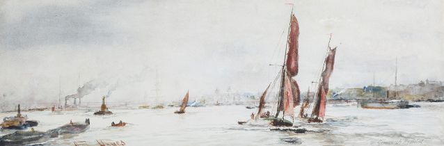 John Hayes - 'Off Greenwich Hospital' and 'Off Greys' (River Thames Scenes), a pair of late 19th/