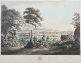 John Heaviside Clark - 'The Town of Port-Glasgow', aquatint with hand-colouring, published by Smith,