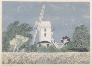 David Gentleman - Saxtead Windmill and Horstead Mill, a pair of 20th century lithographs in