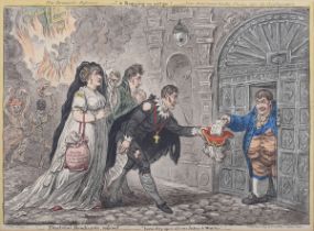 James Gillray - 'New Dramatic Resource, a Begging we will go! A Scene from Covent Garden Theatre