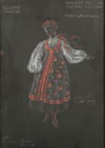 British School - 'Eugene Onegin, Tonia Ladyman', 20th century pastel with coloured chalks, titled