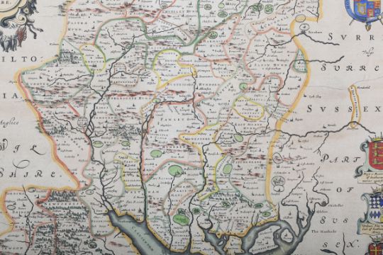 Joan Blaeu - 'Hantonia sive Southantonensis comitatus vulgo Hant-shire' (Map of Hampshire), 17th - Image 9 of 11