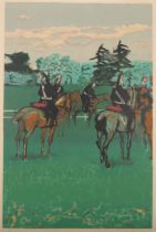 Maurice Brianchon - Mounted Cavalry, colour lithograph circa 1954, signed and editioned 43/50 in