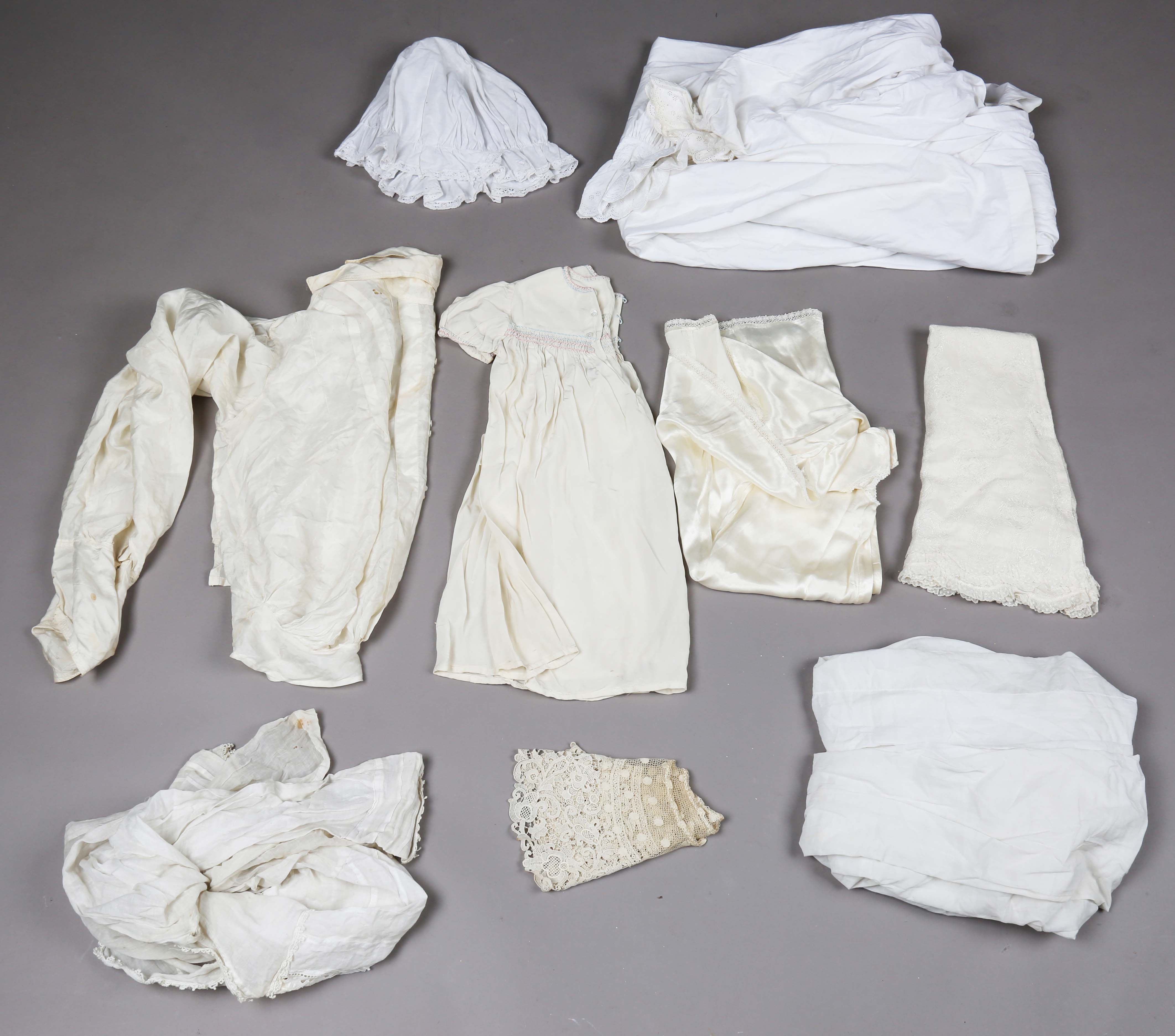 A selection of mainly early 20th century costume, including a pair of infant's shoes with silver - Image 2 of 8
