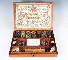 An Edwardian mahogany cased artist's box by Winsor & Newton, the maker's label detailed 'Colours &