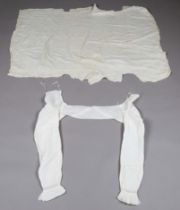 A Regency white cotton Spencer style bodice with embroidered yoke and flounced cuffs, together