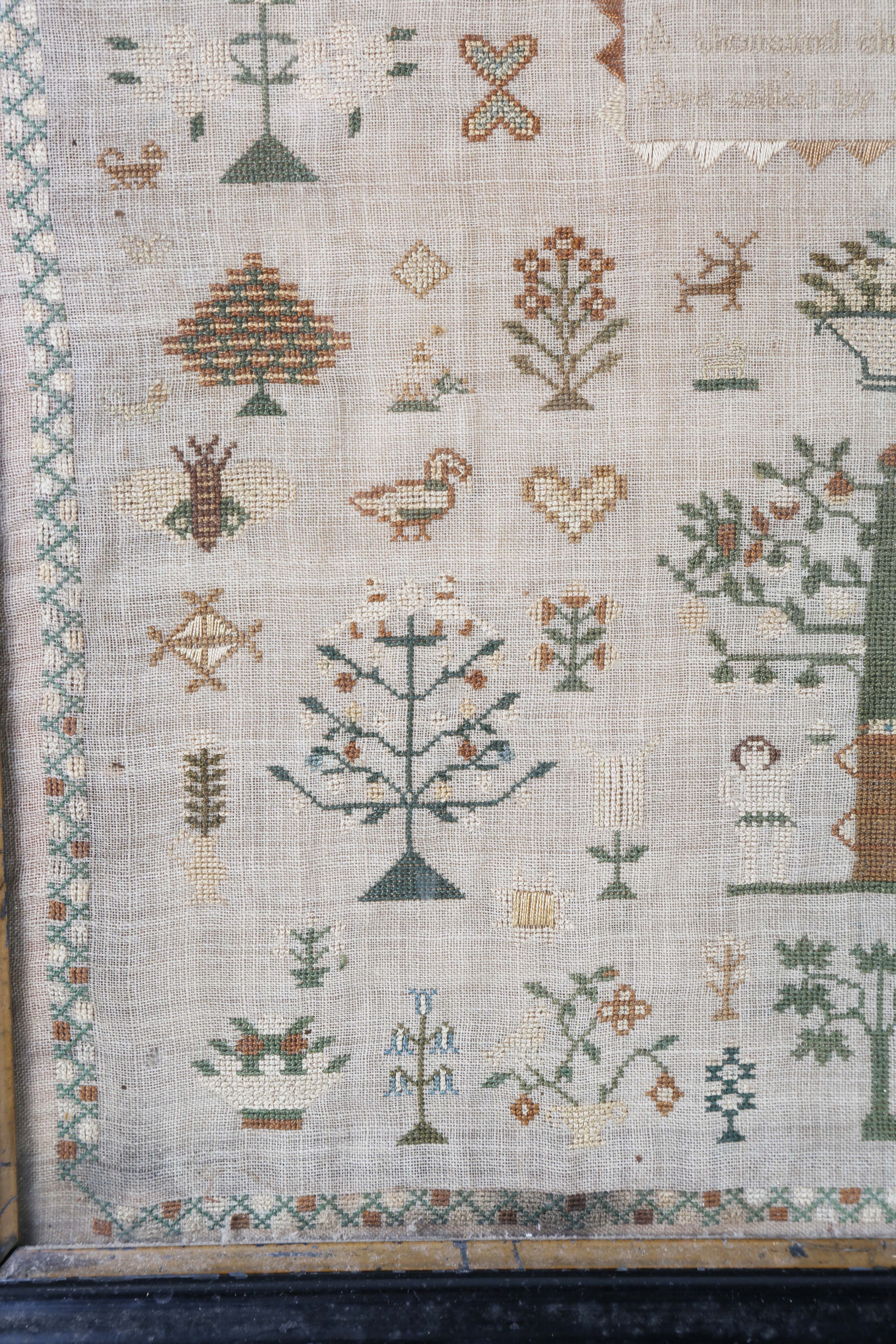 An early Victorian needlework sampler by Jane Constance, aged 13, dated 'January 6 1839', finely - Image 10 of 14