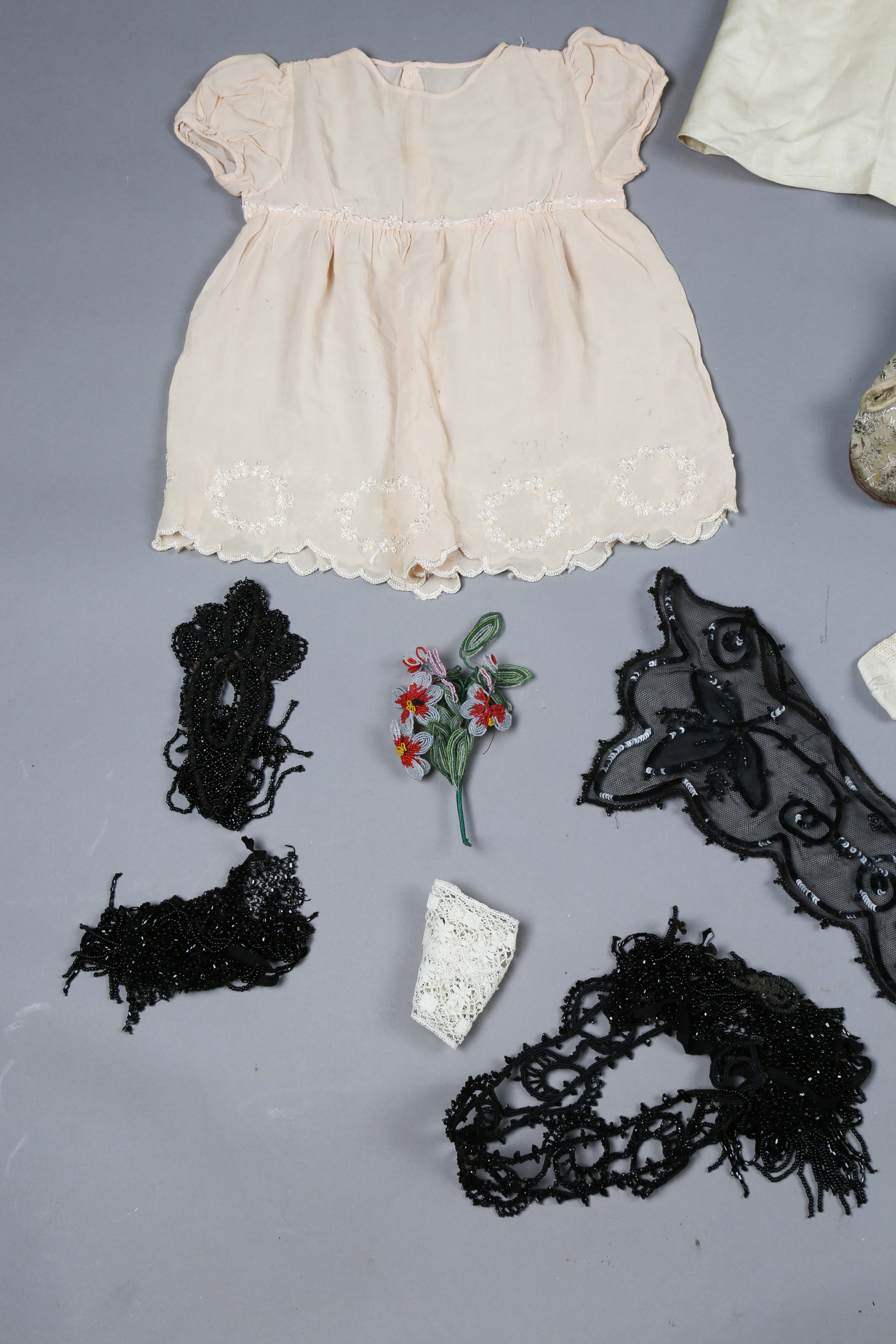 A selection of mainly early 20th century costume, including a pair of infant's shoes with silver - Image 5 of 8