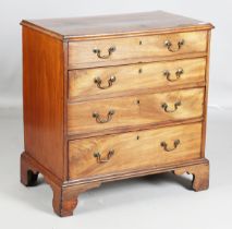 A George III mahogany chest of four graduated oak-lined drawers, on bracket feet, height 82cm, width