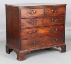 A George III mahogany chest of drawers with original gilt brass handles, height 95cm, width 103cm,