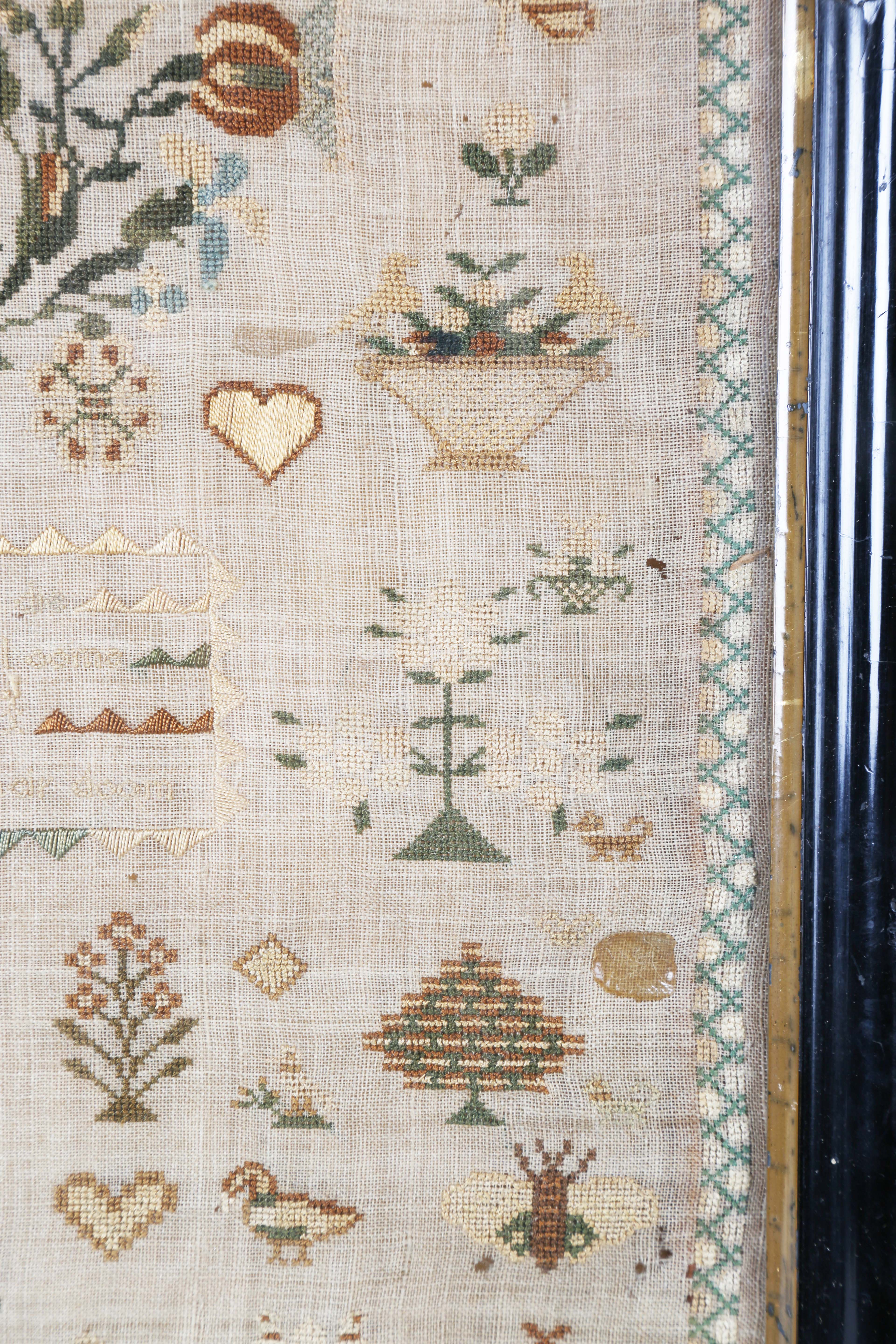 An early Victorian needlework sampler by Jane Constance, aged 13, dated 'January 6 1839', finely - Image 7 of 14