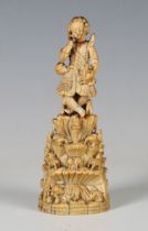 A late 17th/early 18th century Goan carved ivory figure representing the Child Jesus Christ as a