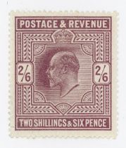 Great Britain Edward VII 1911-13 2sh 6d and 5 shillings stamps fine mint (SG 316, 318).Buyer’s