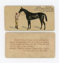 A set of 25 Kinney 'Famous Running Horses (English)' cigarette cards circa 1890.Buyer’s Premium