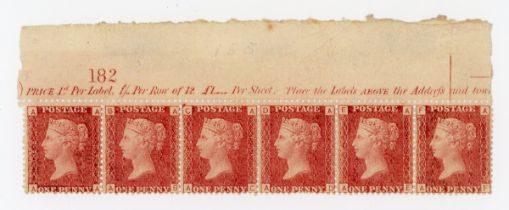 Great Britain 1864-79 1d red stamps with plate 138 unmounted mint, plate 140 corner marginal mint