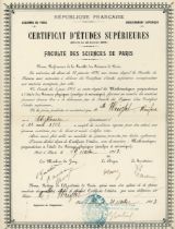 EDUCATION. An album containing certificates, tickets and other documents relating to the education