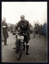 MOTORCYCLES. A folder of photographs and ephemera relating to Pioneer Runs of a Singer motorcycle,