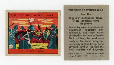 A collection of American gum cards, including sets of 48 W.S. Corporation 'The Second World War', '