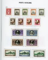 Vatican City stamp collection in boxed Davo album from 1852 Papal States up to 1990 with 1949