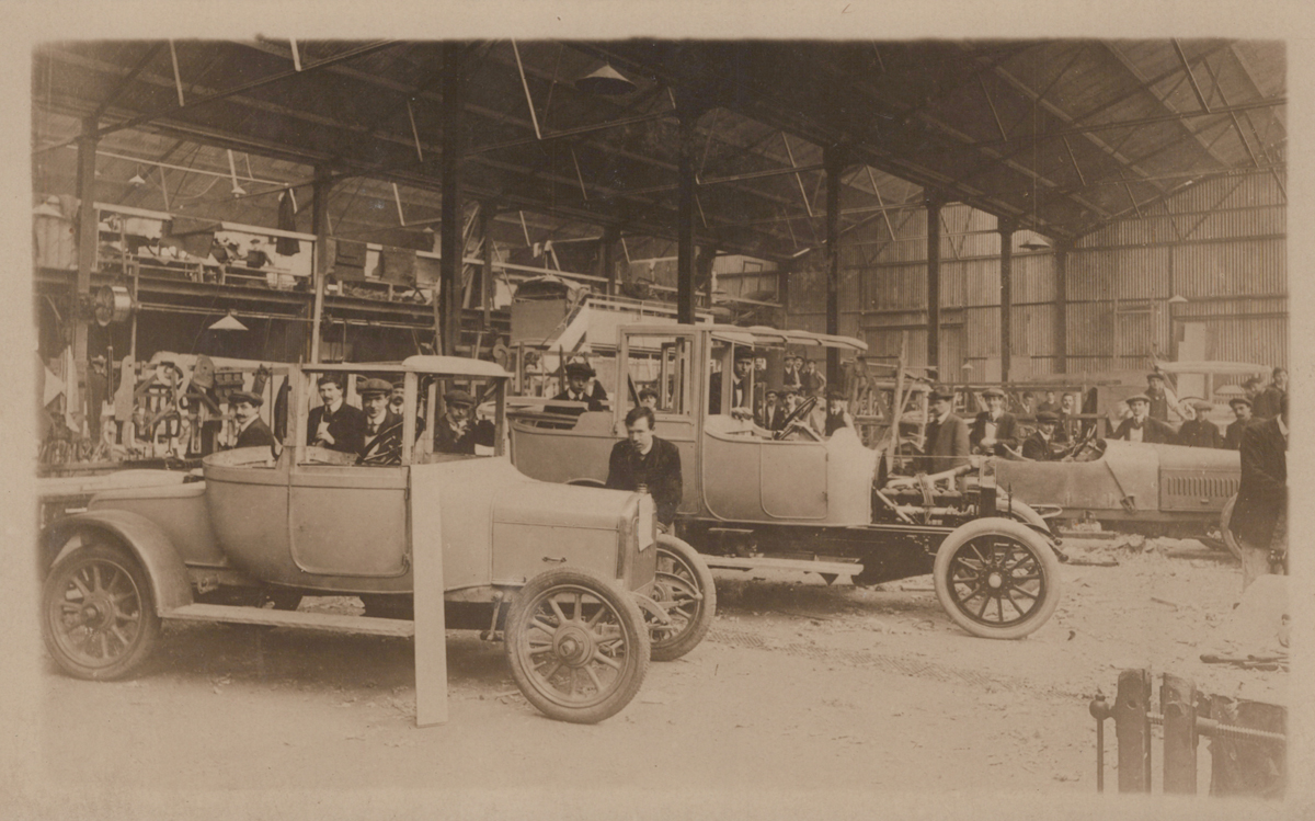 GARAGES. An album containing approximately 64 postcards, photographs and reprints of motorcar - Image 9 of 9
