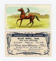 A set of 45 British American Tobacco (B.A.T.) 'Melbourne Cup Winners' cigarette cards circa 1906,