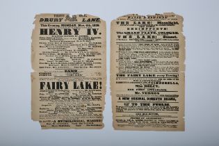 THEATRE. A group of 17 early 19th Century playbills from the Theatre Royal, Drury Lane, 1805-1839,